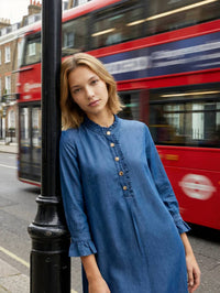 Vilagallo - Ruffled Denim Dress