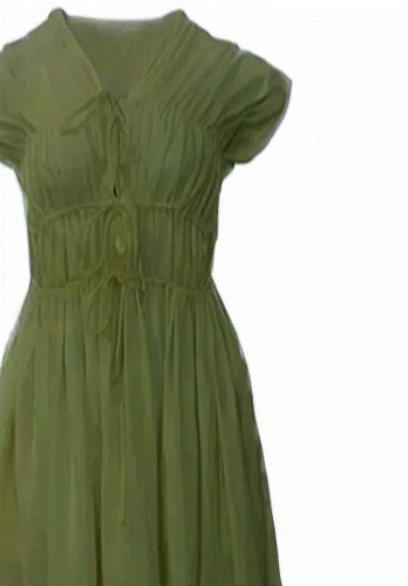 Nary - Women's Three-tier Bias Cut Linen Midi Dress