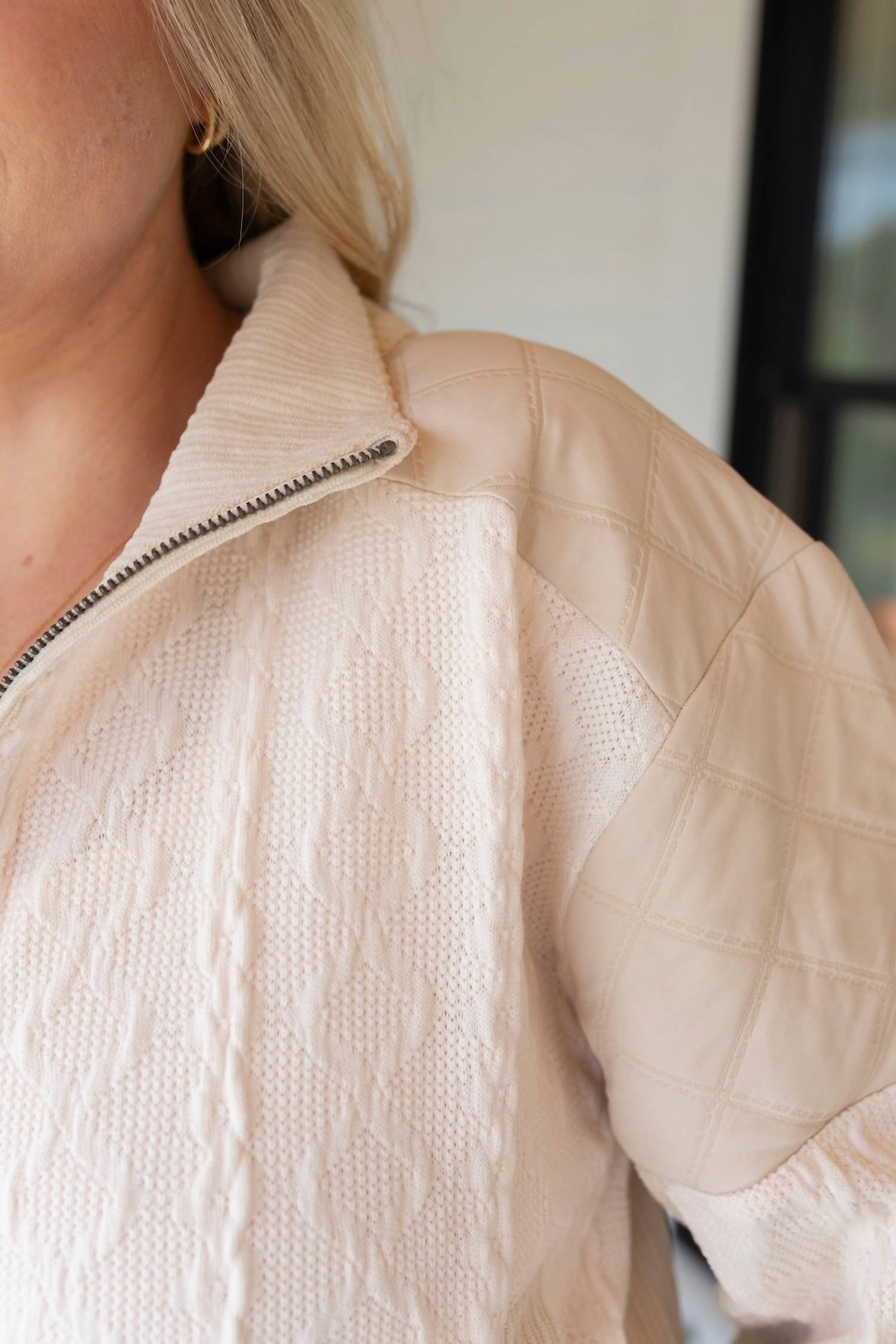 mystree Wanna Get Away Quilted Jacket in oatmeal mix - women's jacket - view 4