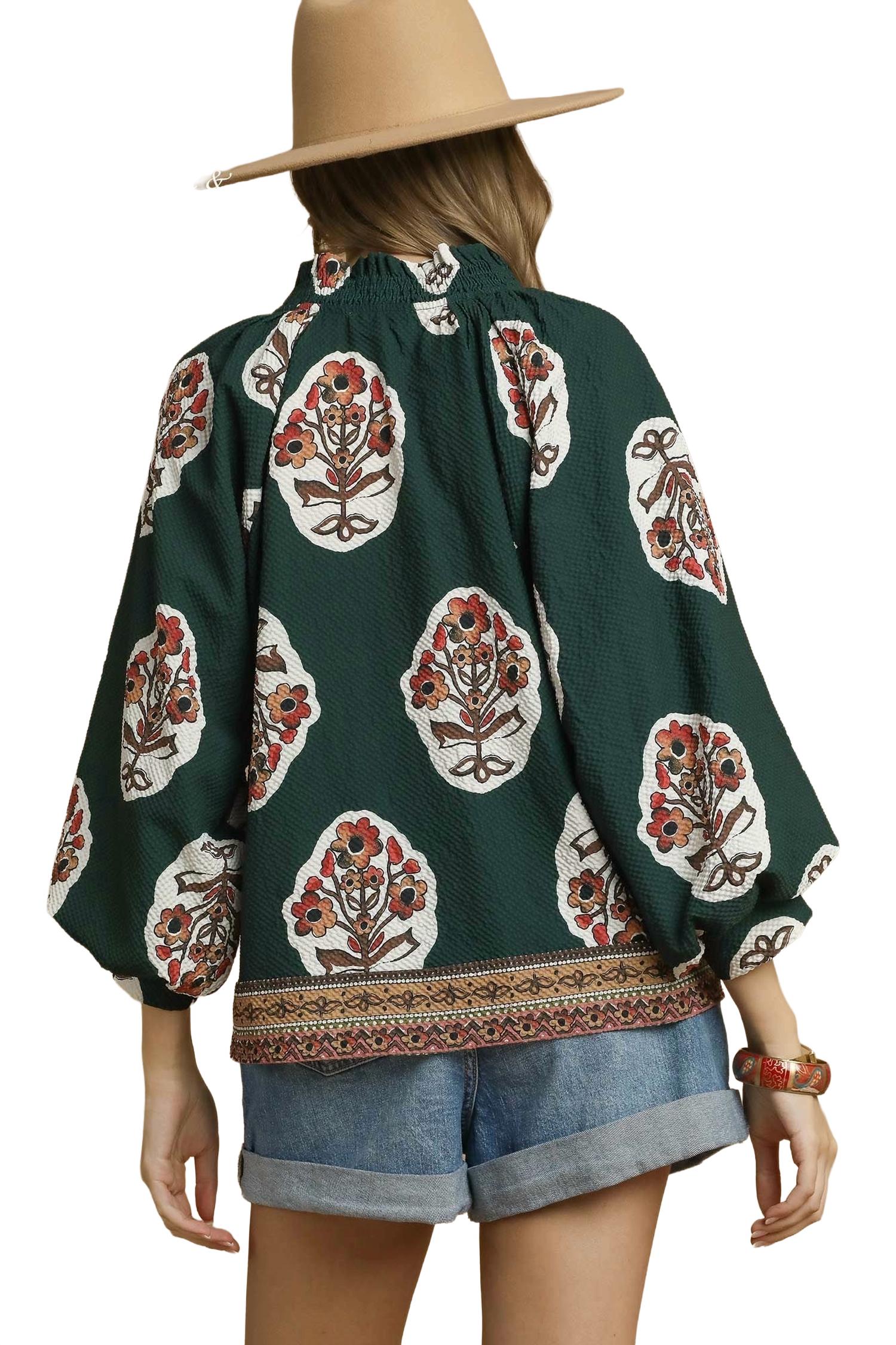 Umgee - Forest Floral Tunic Top