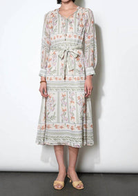 Greylin - Reese Flowy Scarf Print Midi Dress