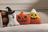 Mudpie - Candy Corn LED Halloween Throw Pillow