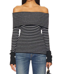Free People Evergreen Sweater in black white 1 - women's sweater