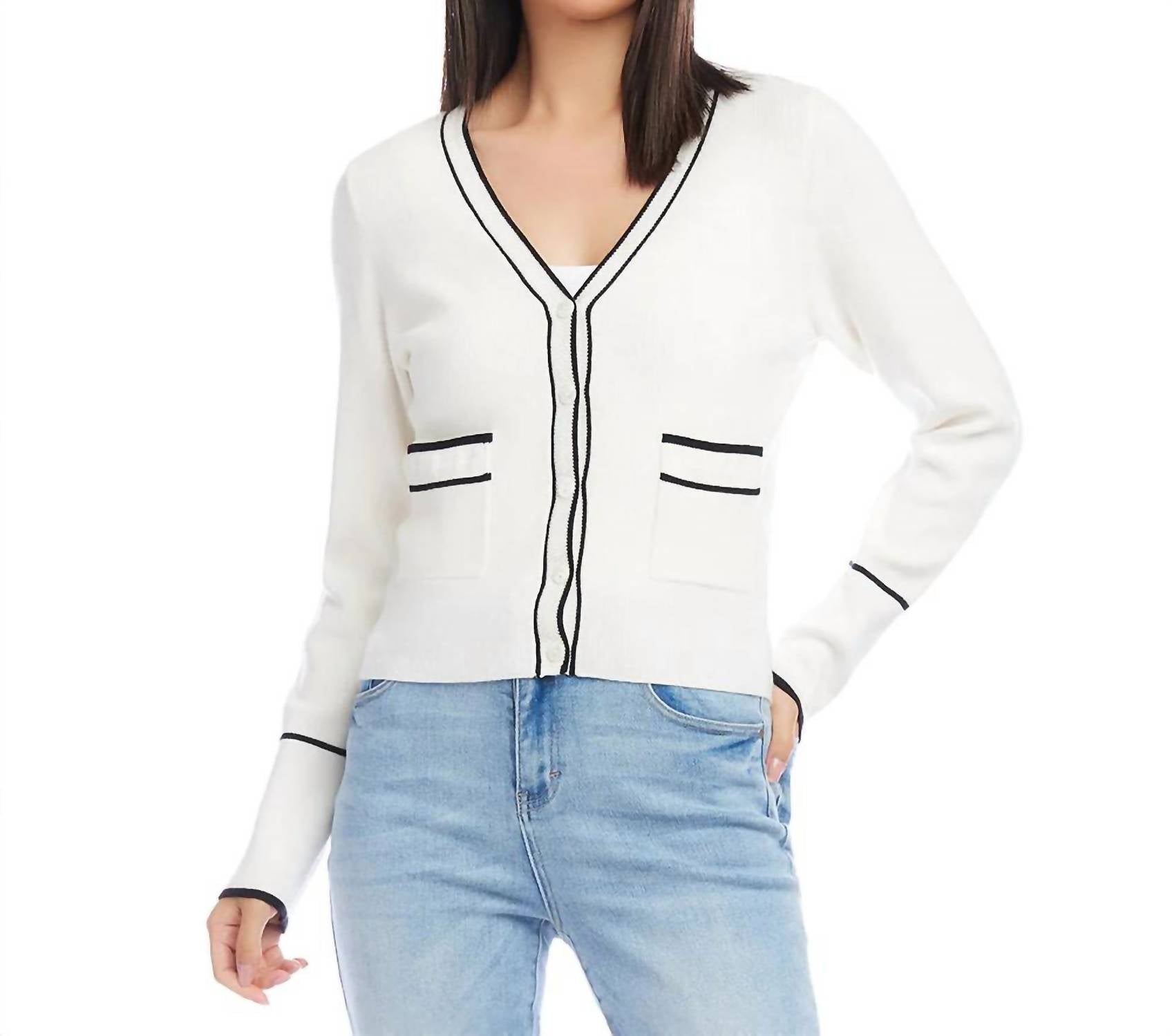 Karen Kane - Beverly Contrast Trim Cardigan