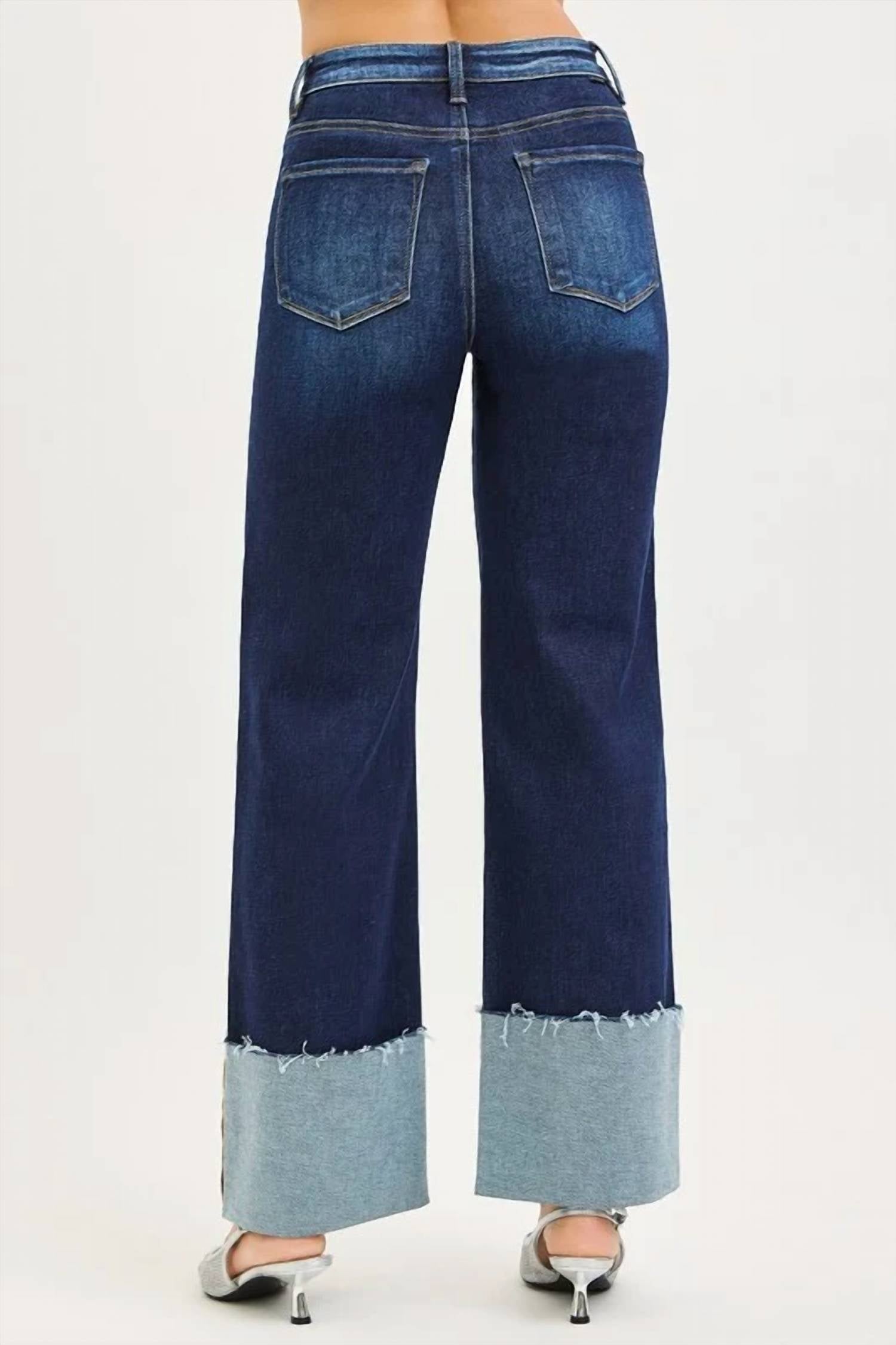 Risen - High Rise Wide Cuff Jeans
