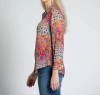 Apny - Roll Sleeve Button Up Top