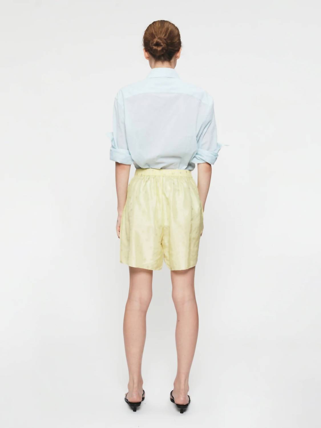 6397 Embroidered Dot Boxer Short in chamomile - women's shorts - view 6
