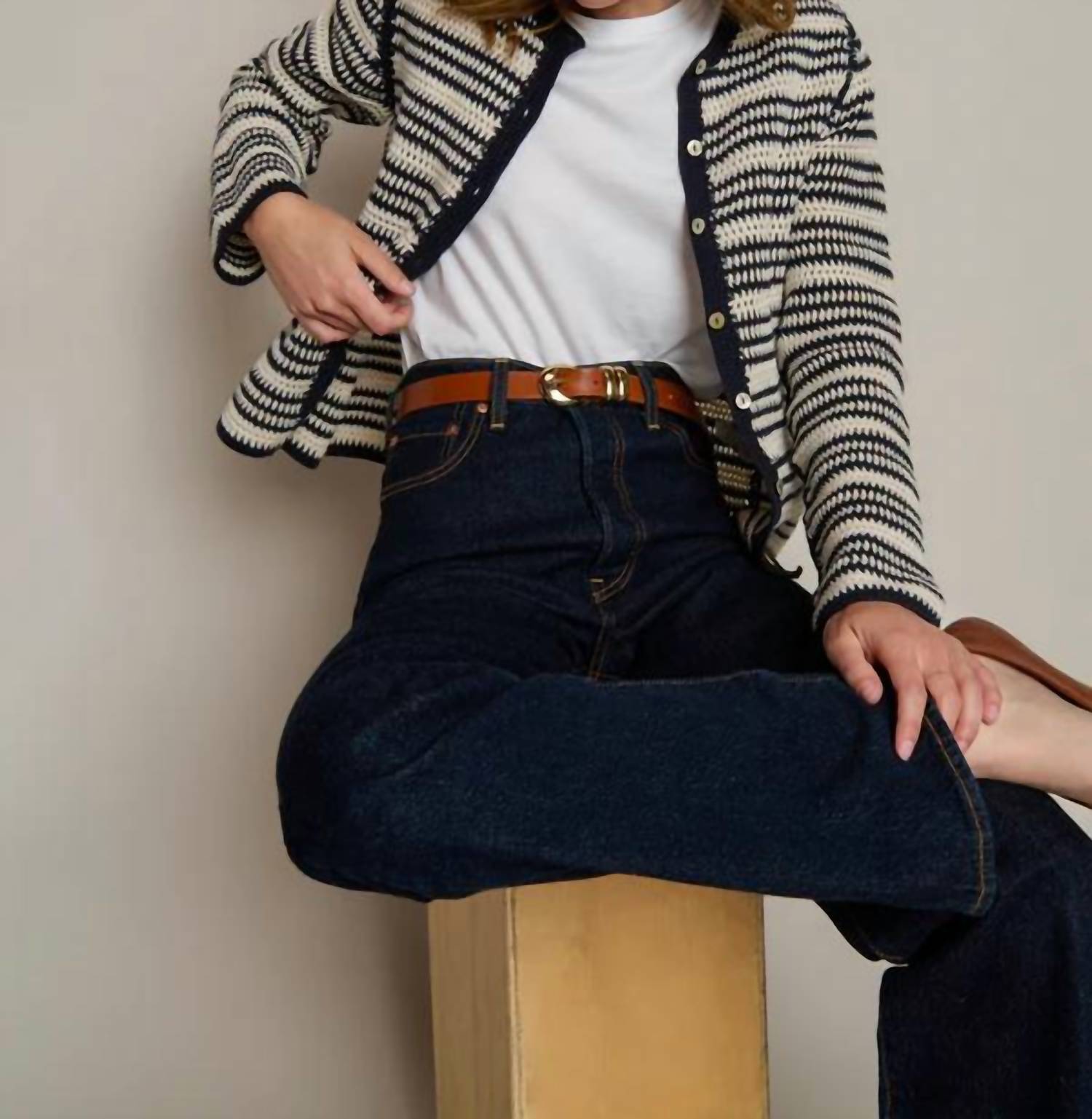 Nation LTD Courtney Crochet Cardigan in seascape stripe - women's cardigan - view 4