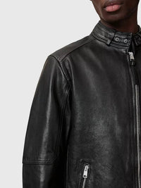 Allsaints - Cora Leather Snap Back Collar Jacket