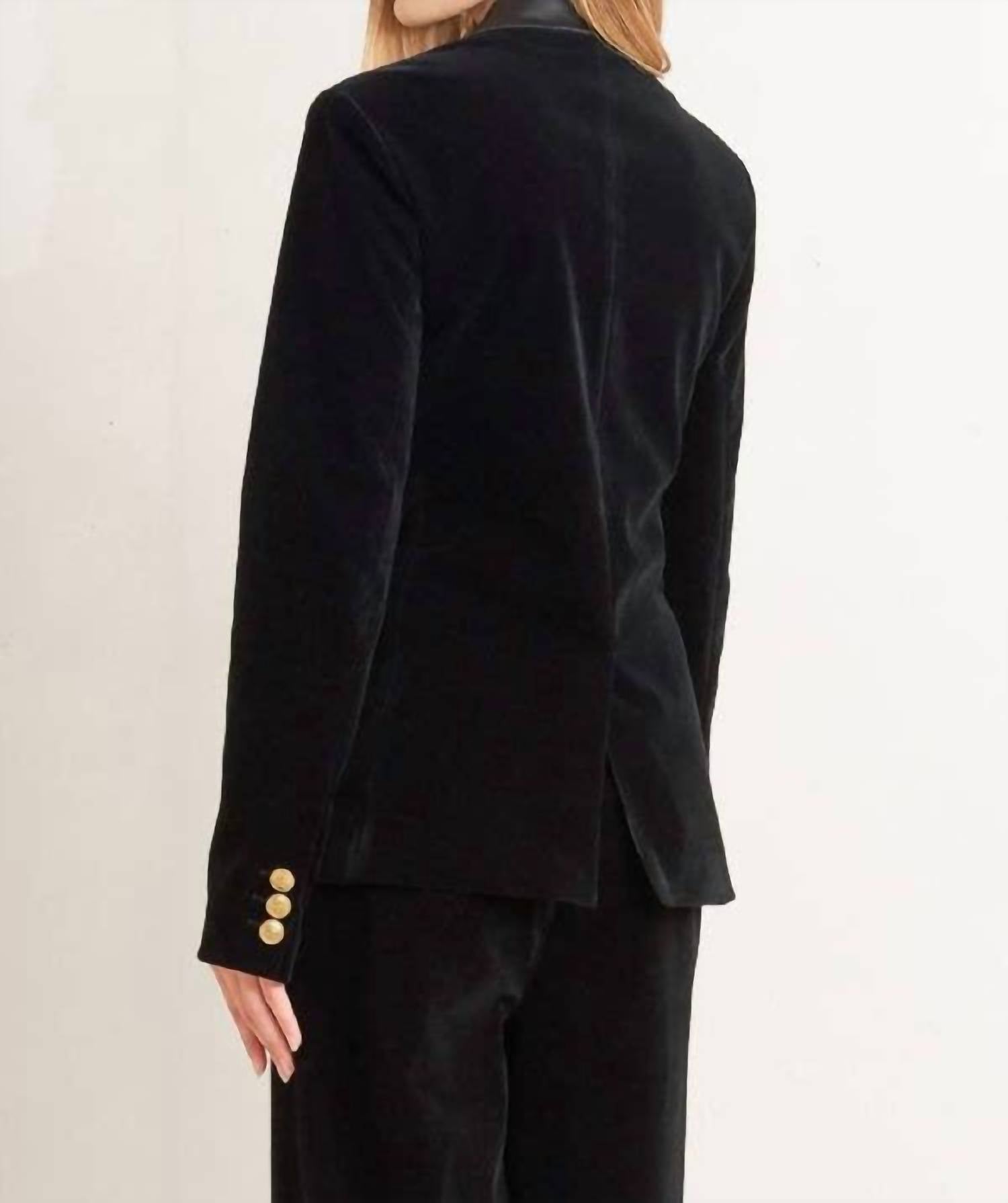 Flying Tomato - Velvet Blazer With Satin Collar
