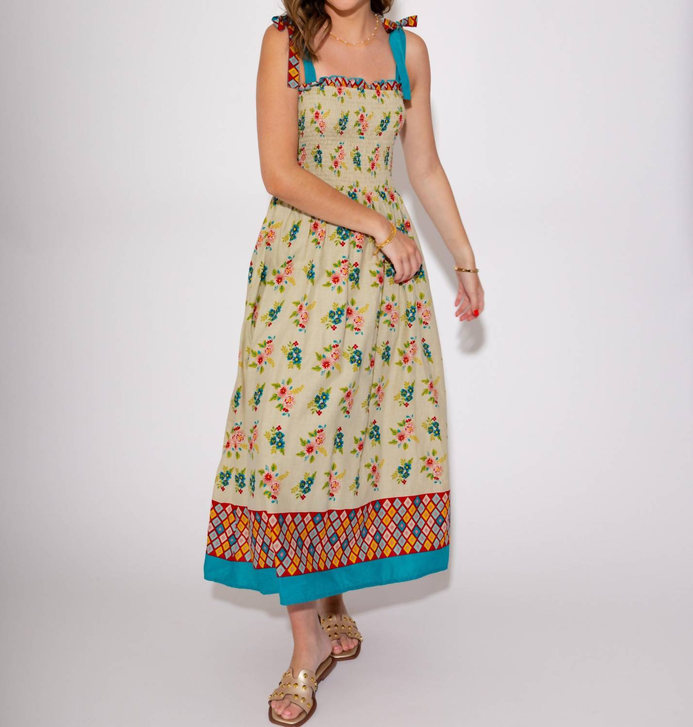 Thml - Women's Blossom Breeze Smocked Midi Dress