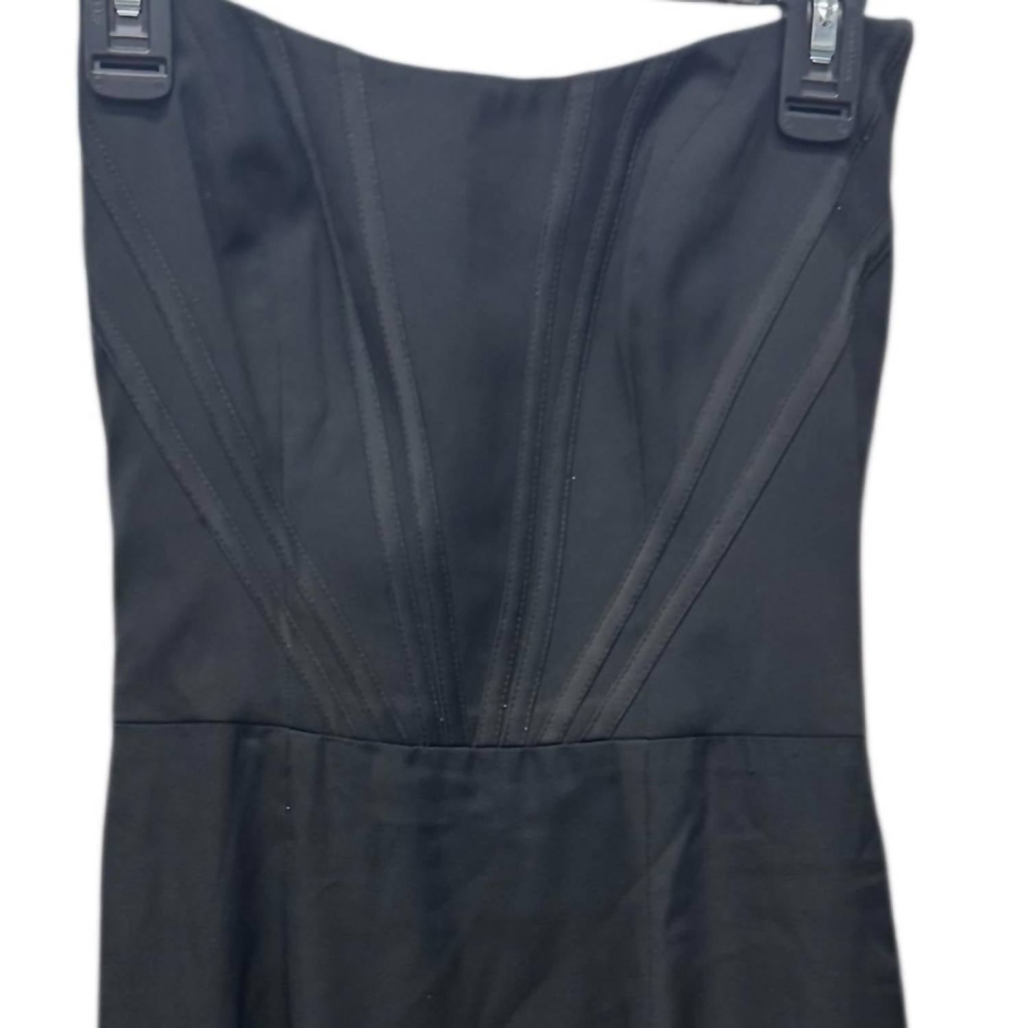 DRESS THE POPULATION Corset Strapless Midi Dress in black - women's dress - alternate view