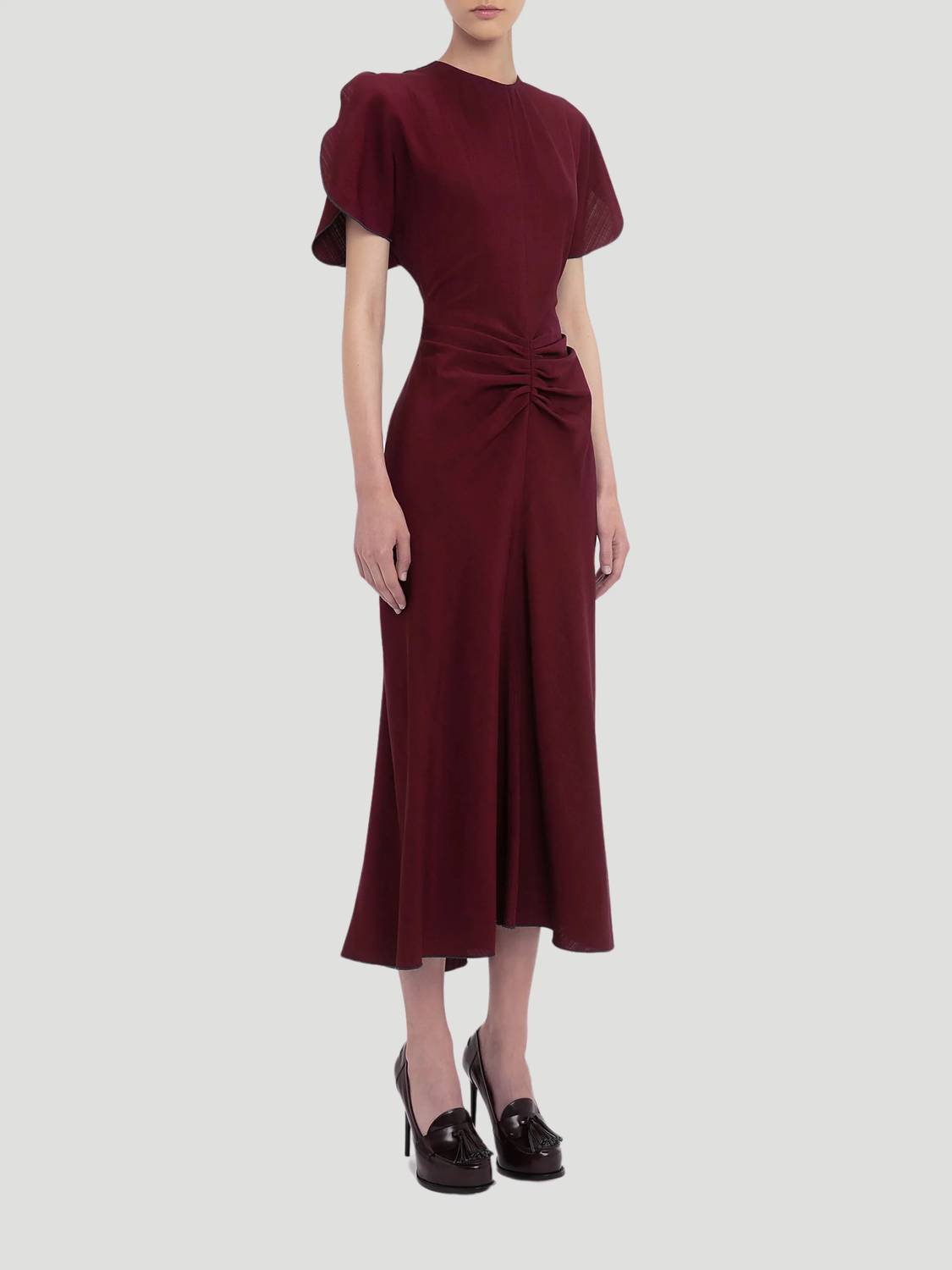 Victoria Beckham - Gathered Waist Midi Dress