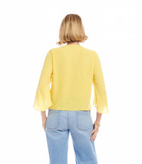 Karen Kane - Bracelet Sleeve Drape Front Crossover Top