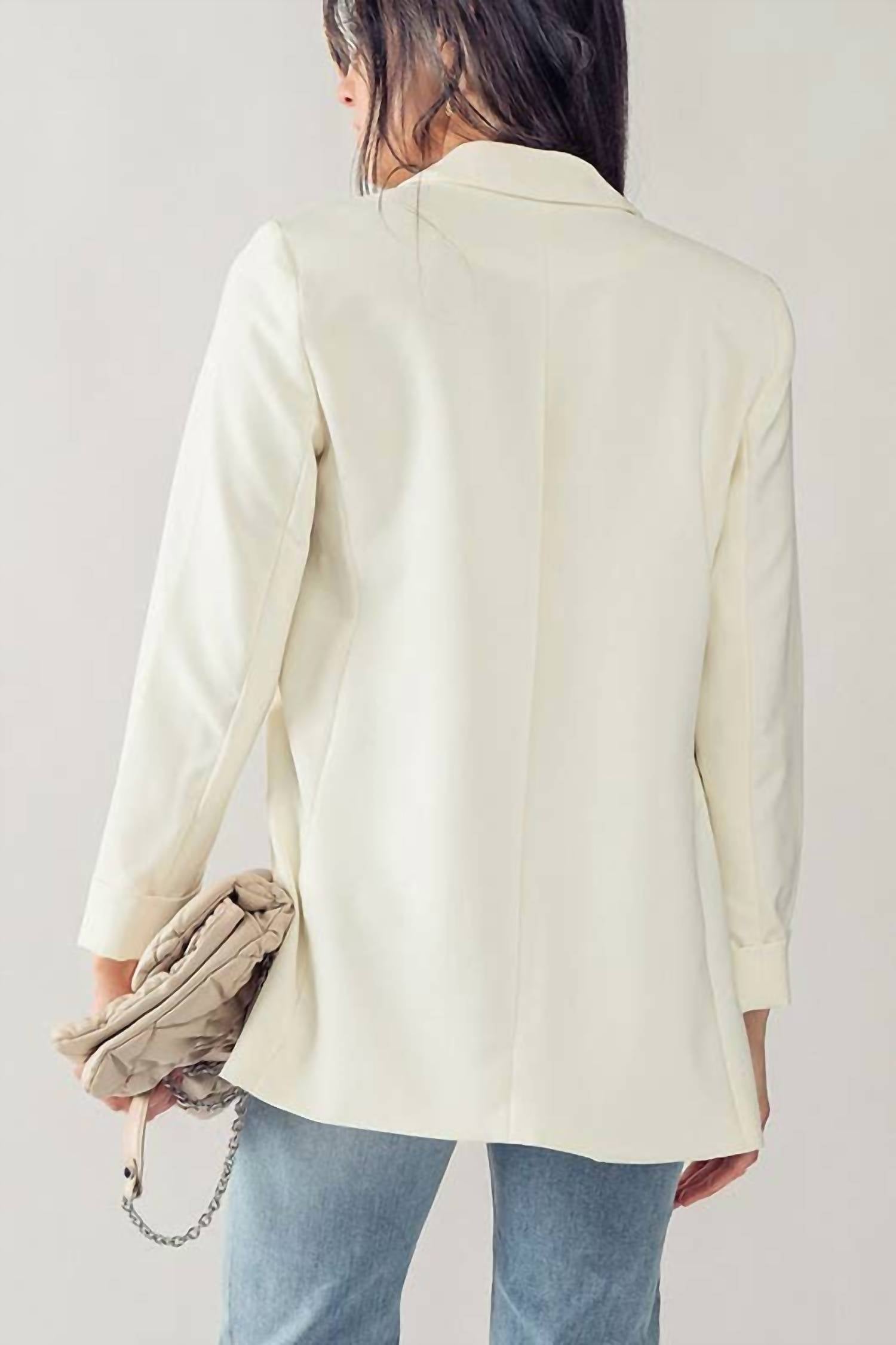 Urban Daizy - Simple Structured Blazer with Welt Pockets