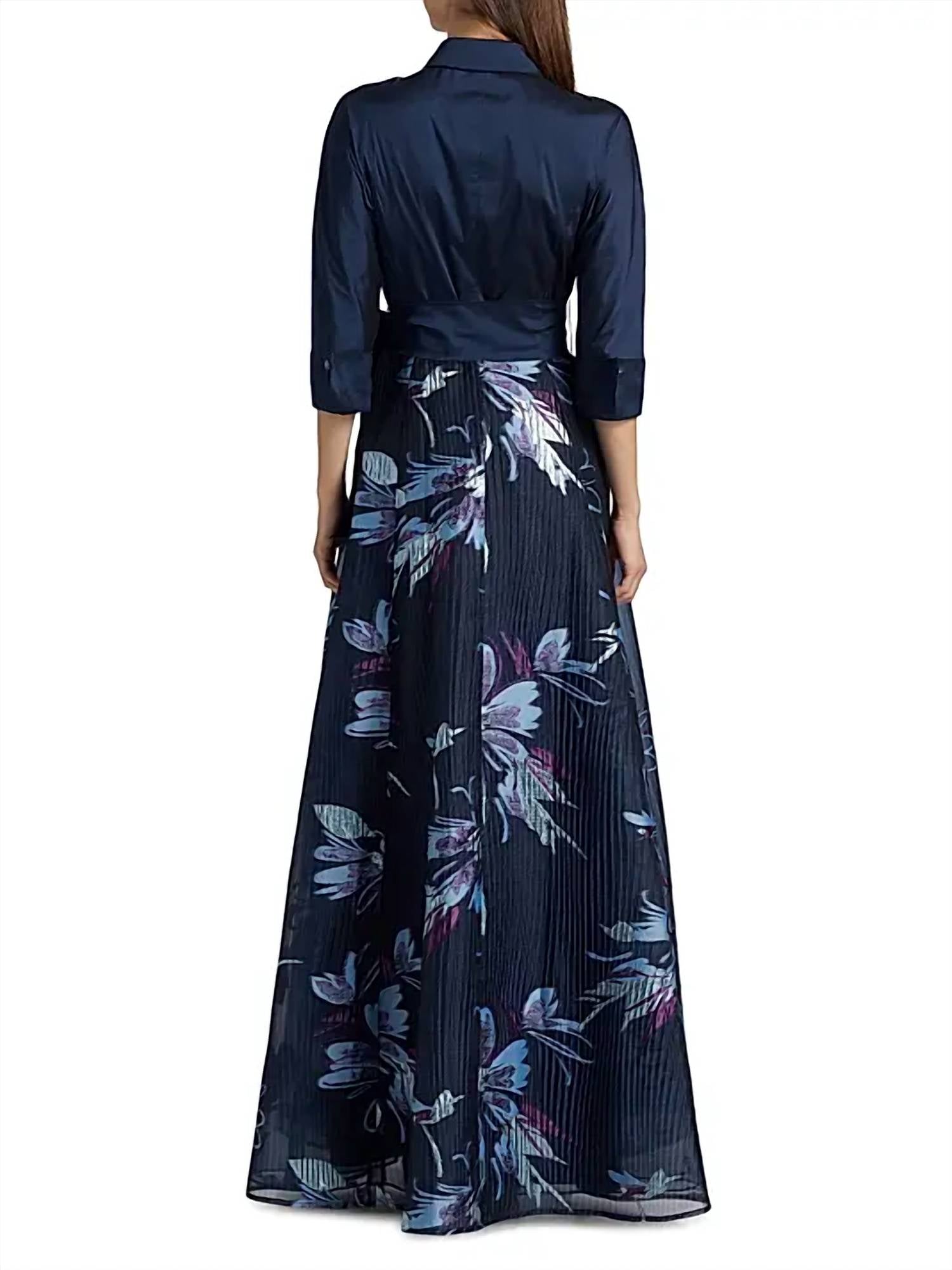 Teri Jon - Taffeta Accordion Pleat Gown