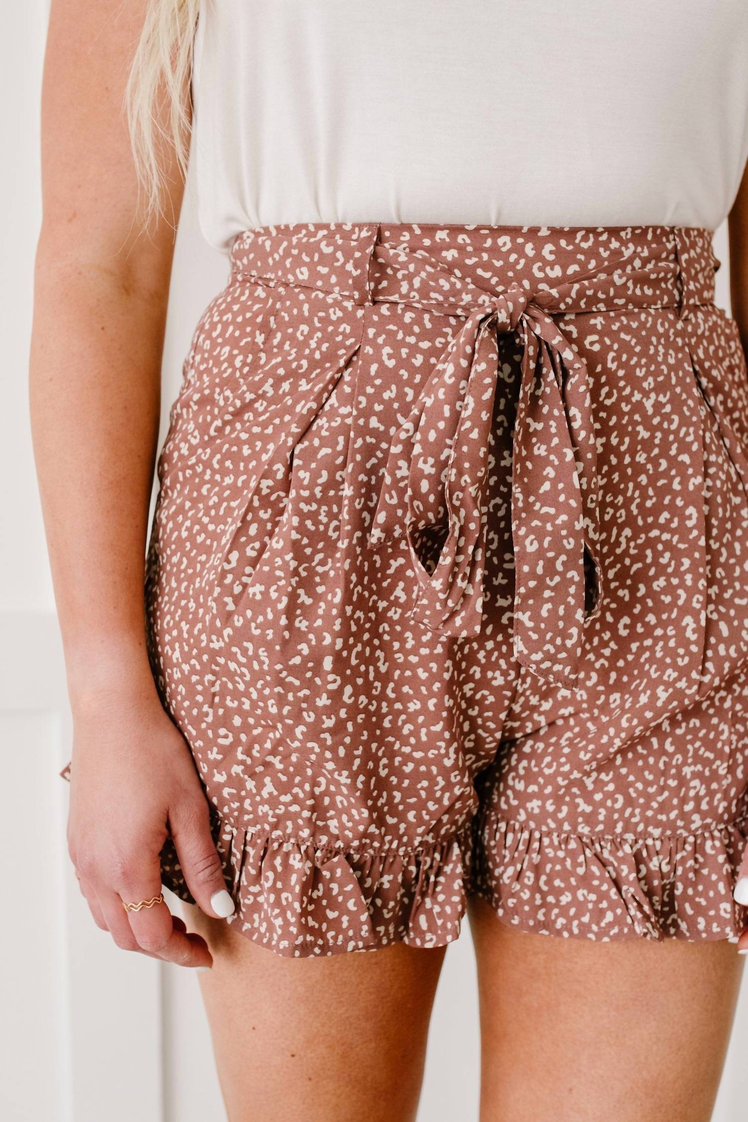 mittoshop Short Leash Ruffled Shorts in mauve - women's shorts - view 4