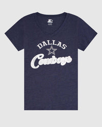 Starter - Womens Dallas Cowboys Rhinestones V-neck Shirt