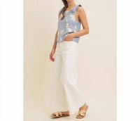 In February - Floral Embroidered Tank Top
