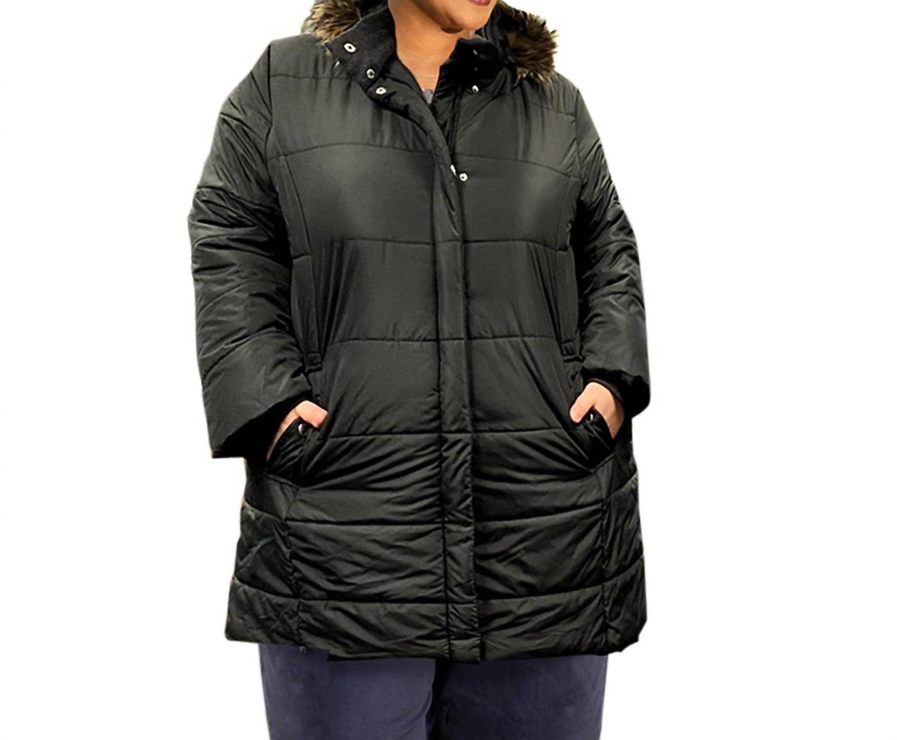 On The Plus Side - Long Sleeve Winter Puff Coat - Plus Size