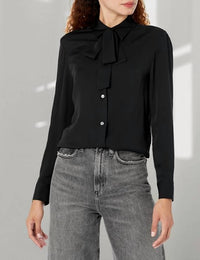 Theory - Wide Tie Neck Blouse