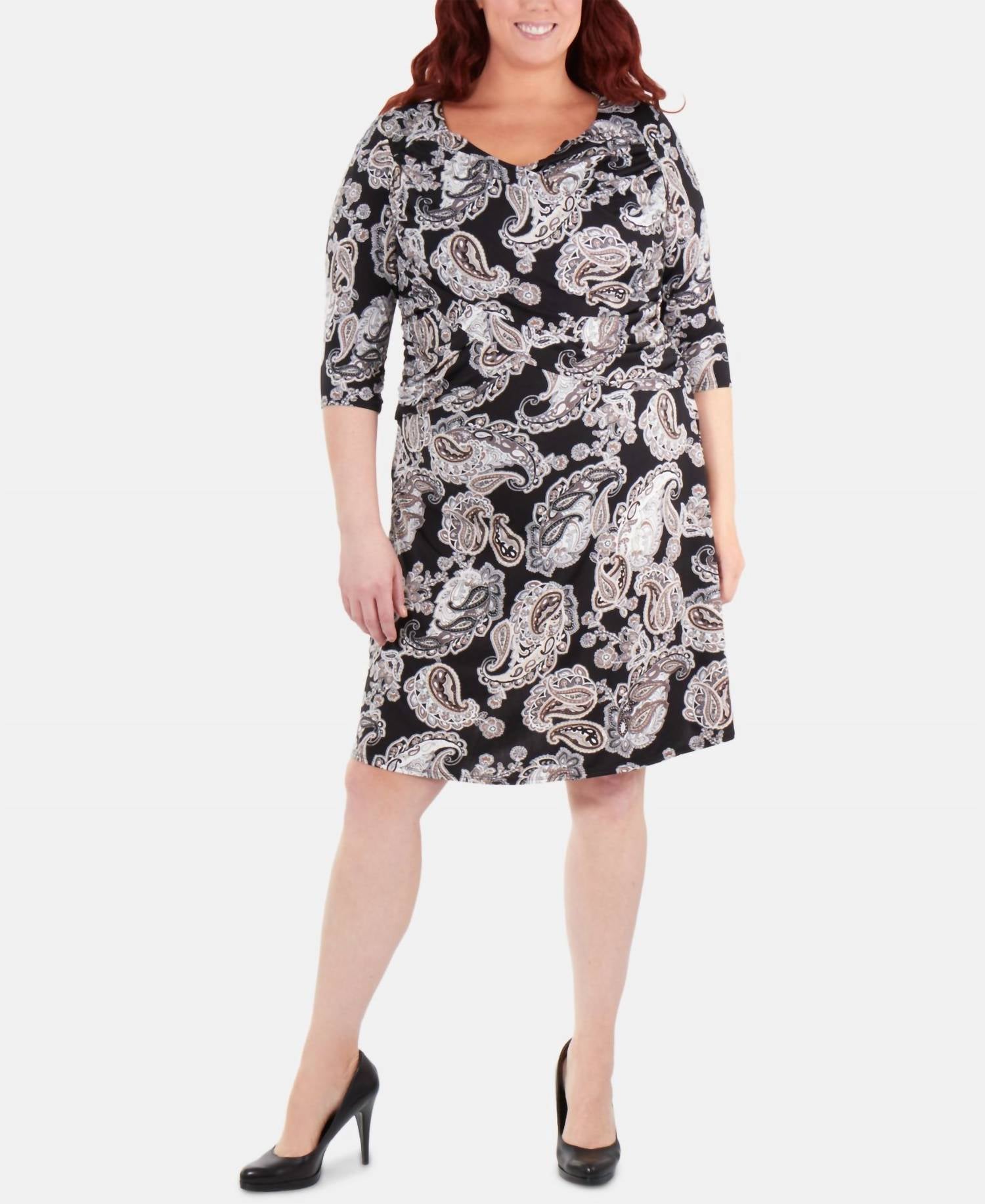 Ny Collection - Women's Plus Size Cross Ruching Dress