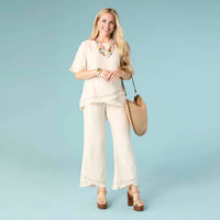 Coco + Carmen - Layla Crossover Ruffle Pant