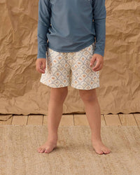 Rylee + Cru Nautical Boardshorts in ivory - kids' shorts