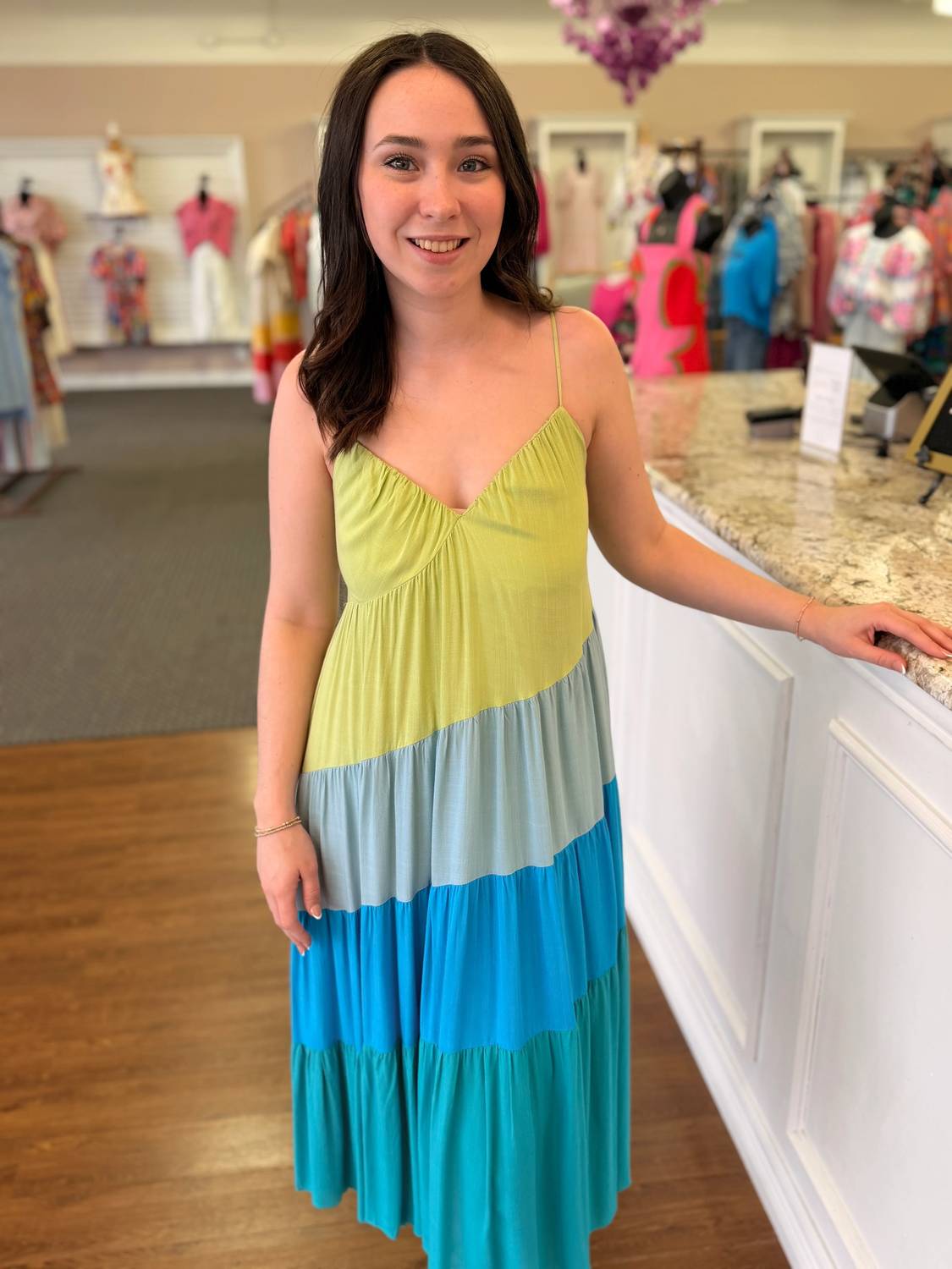 Lucy Paris - Ocean Breeze Colorblock Maxi Dress