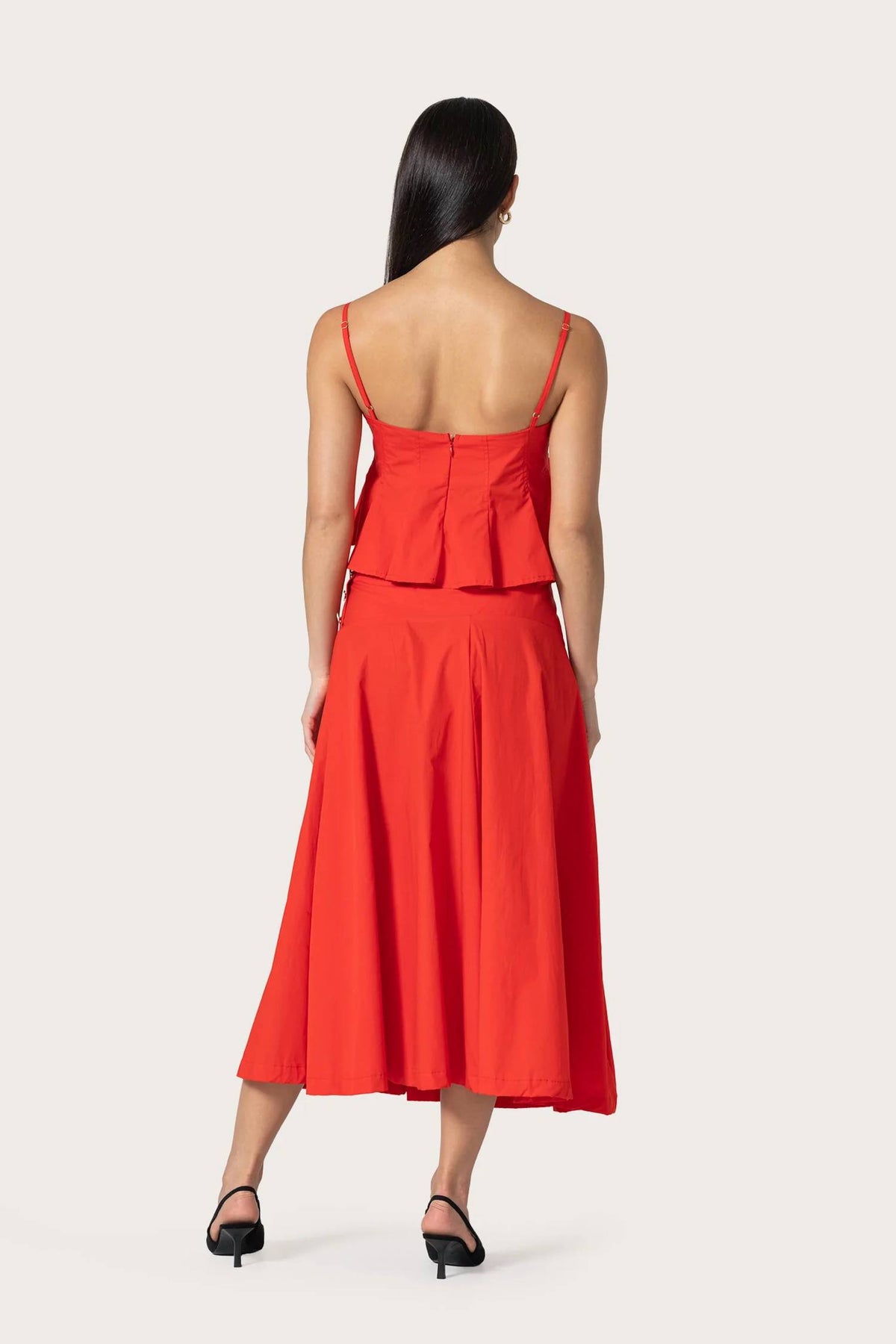 Lusana - Karla Pleated Flared Hem Top