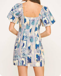 Strut & Bolt - Piping Contrast Vase Print Mini Dress. Rush