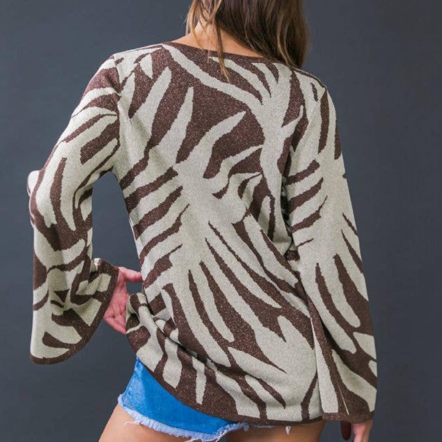 Flying Tomato - Metallic Sweater Top
