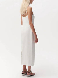 Exquise - Cannon Spaghetti Strap Linen Midi Dress