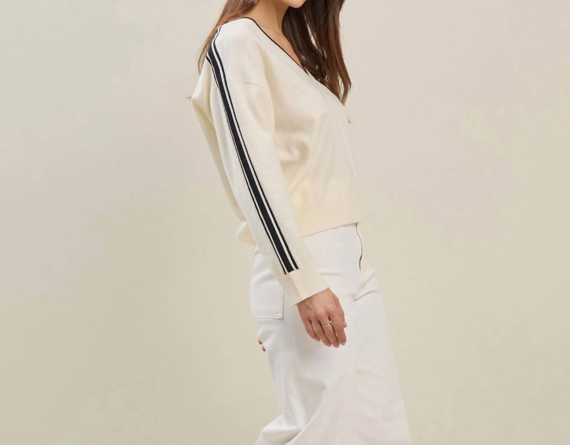 Able - V-neck Side Striped Sweater