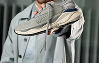 Clarks Men's Pace Walking Shoes in grey - men's shoe - detail view