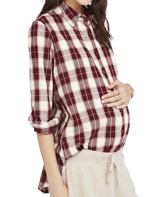 Hatch - Flannel Plaid Button Down Maternity Shirt
