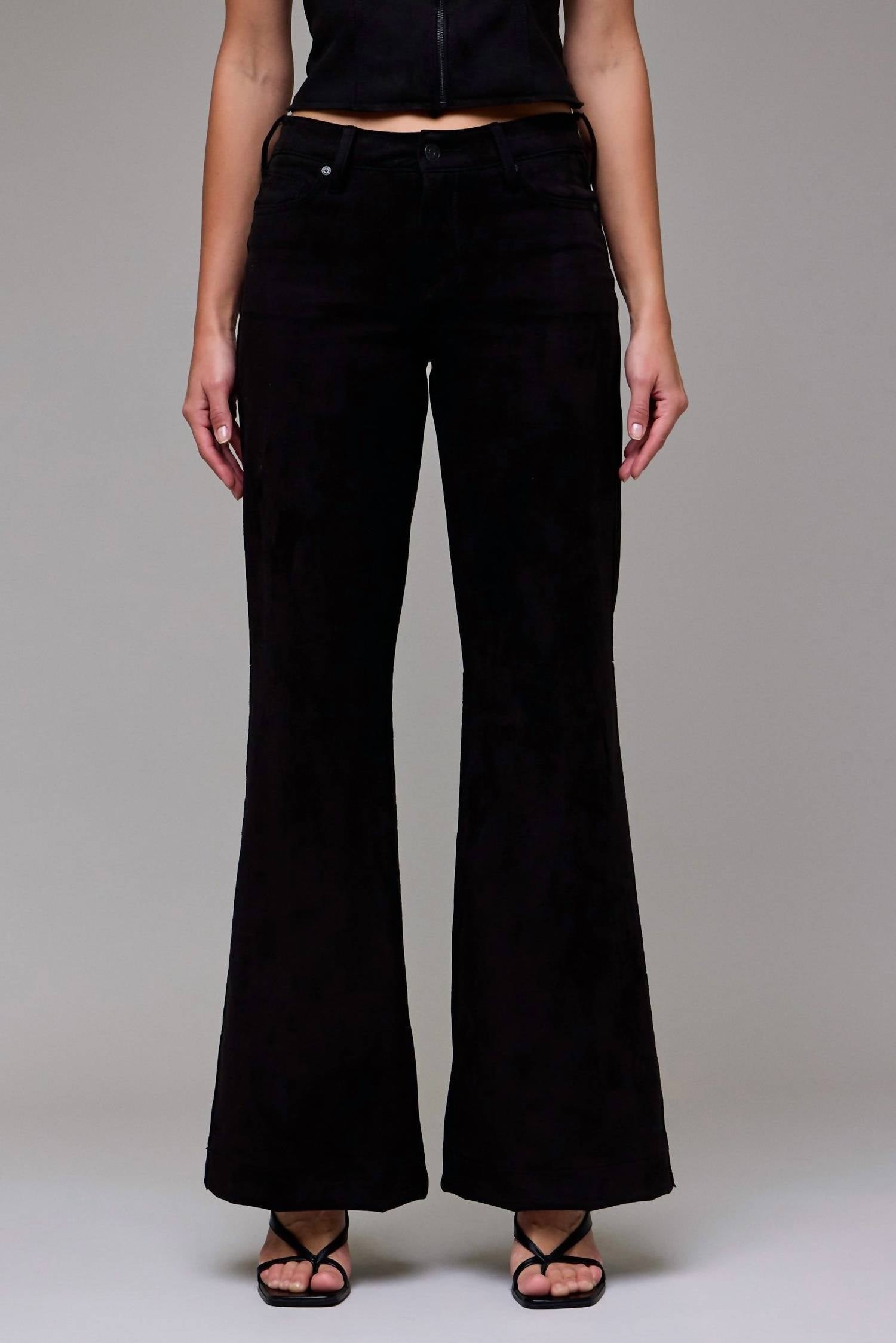 Hidden - Suede Stretch Comfort Flare Pants
