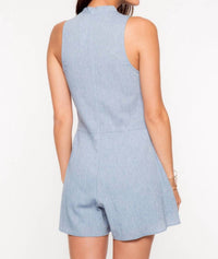 Mock Neck with V Romper