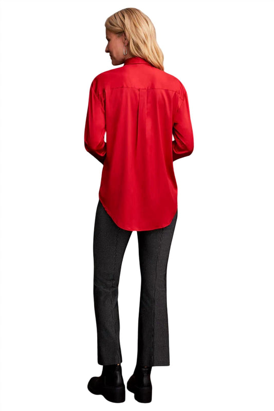 Haggar Tribal - Flowy Satin Button- Up Shirt