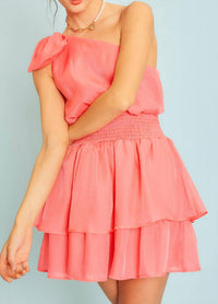 Mainstrip - One Shoulder Big Bow Mini Dress