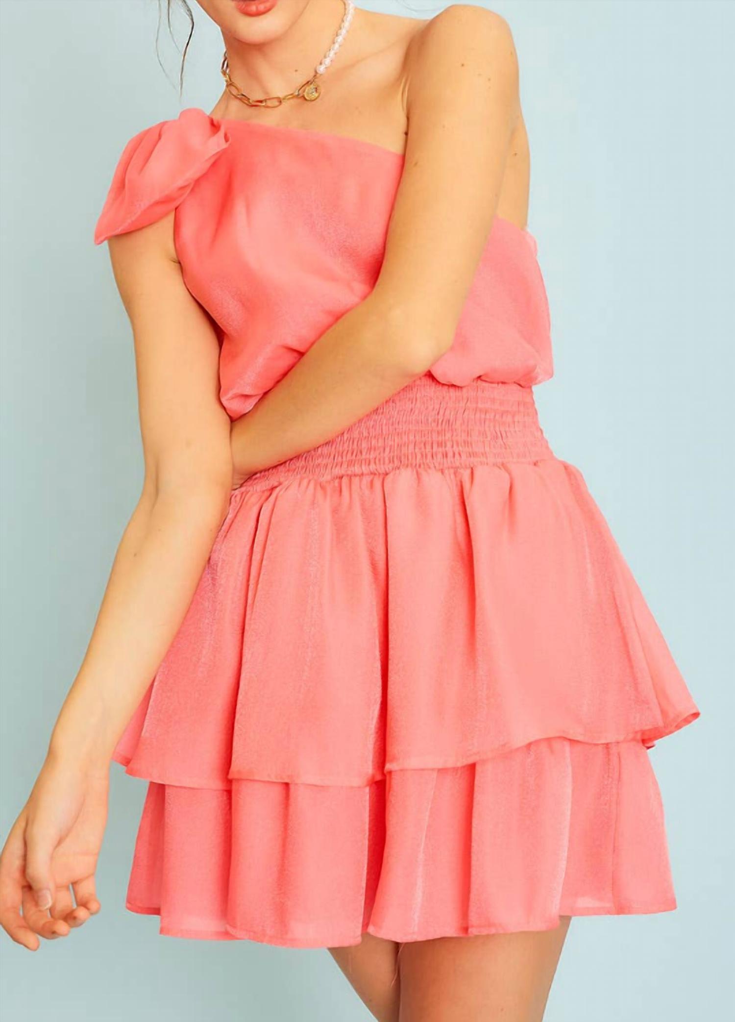Mainstrip - One Shoulder Big Bow Mini Dress