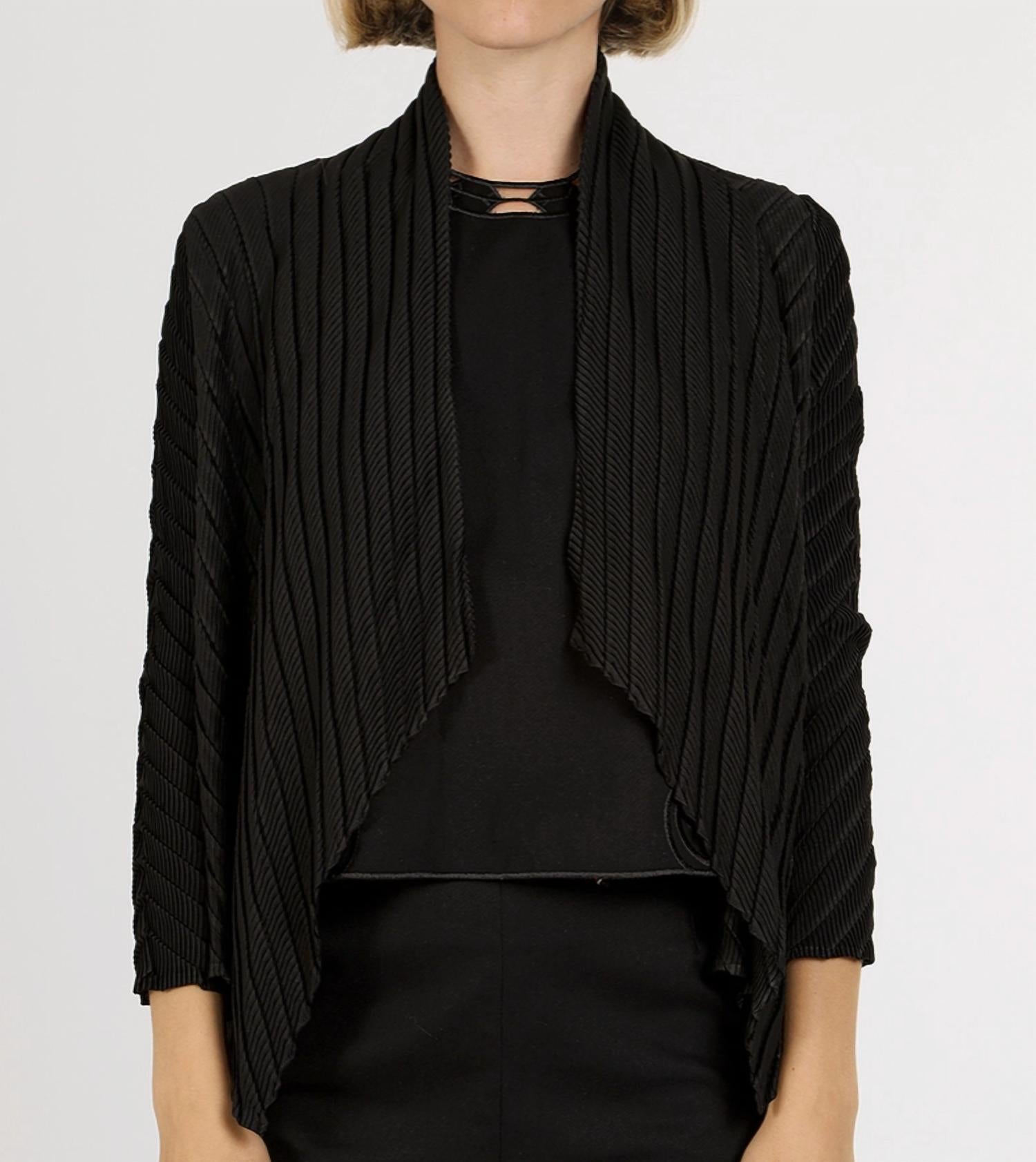 Collective - Pleated Hi-low Hem Open Cardigan