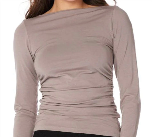 Bobi - Shirred Slash Neck Top