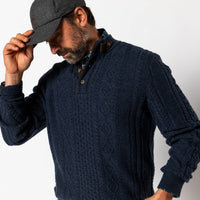 Duck Head - Men's Haines 1/4 Zip Cable Knit Sweater