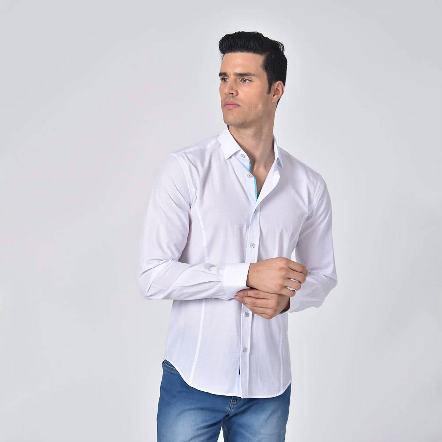 Eight X - Jacquard Button Down Shirt With Trim