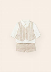 Mayoral - Boys Three-piece Linen Vest Set