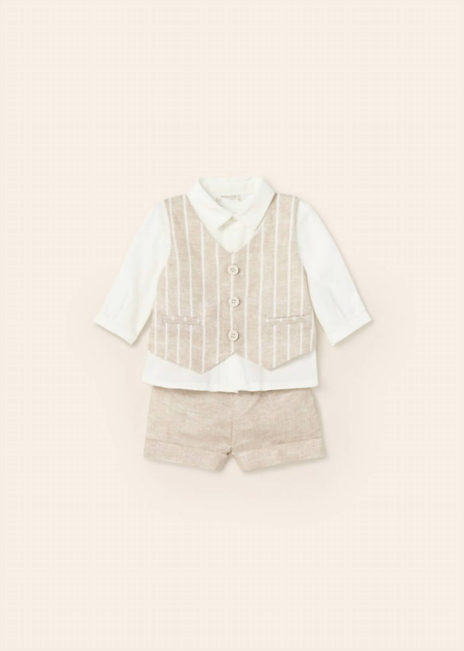 Mayoral - Boys Three-piece Linen Vest Set