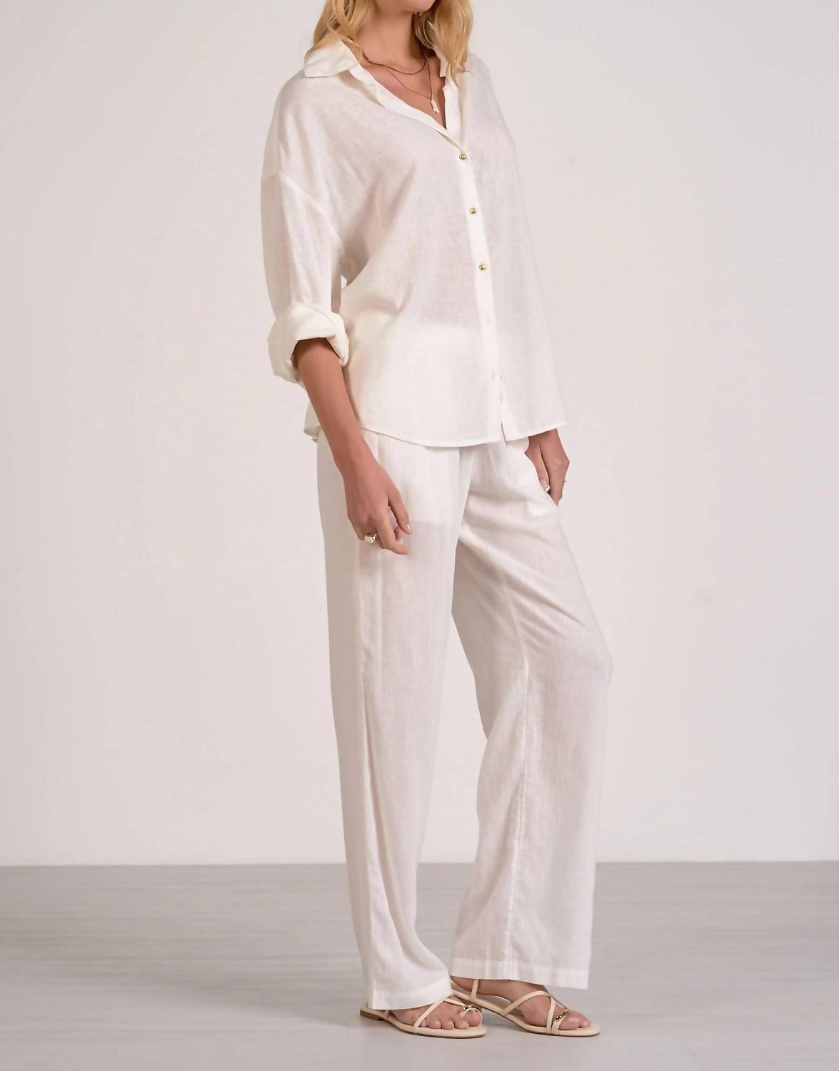 Elan - Linen Button Down Top