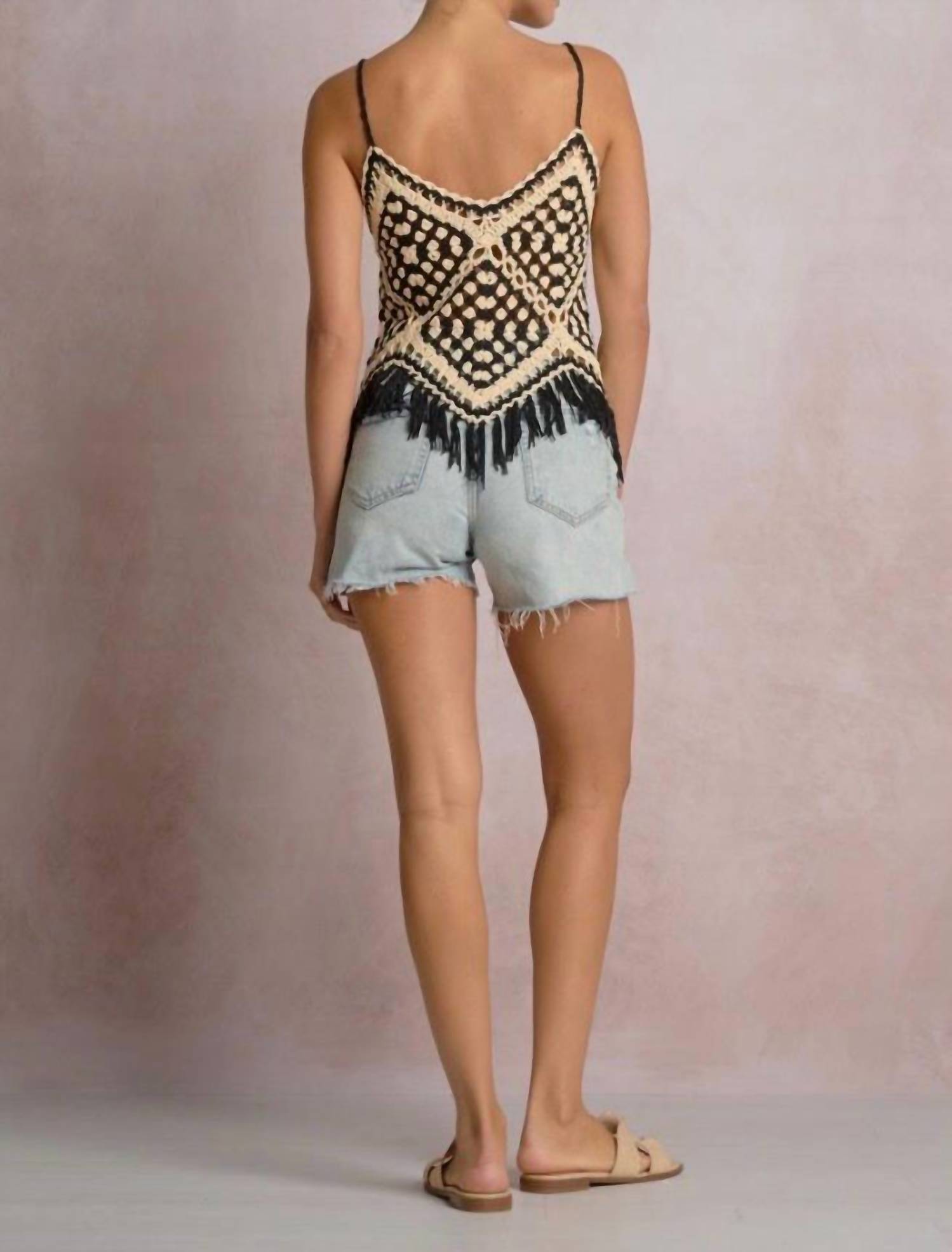 Elan - Crochet Fringe Tank Top