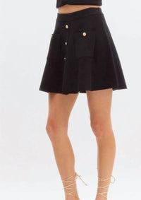 Entro - Alexandria Medallion Buttons Knit Mini Skirt